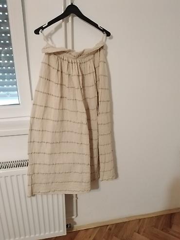 prepravka odece: Komplet od prirodnog platna – bluza i duga suknja - Materijal: svetlo — 1