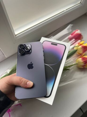 iphone xr ош: IPhone 14 Pro Max, Колдонулган, 256 ГБ, Deep Purple, Заряддоочу түзүлүш, Каптама, Куту, 87 %