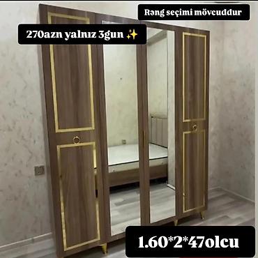 Üç qapılı paltar şkafı - Ölçü: 1.60 m eni × 2 m hündürlük × 47 sm