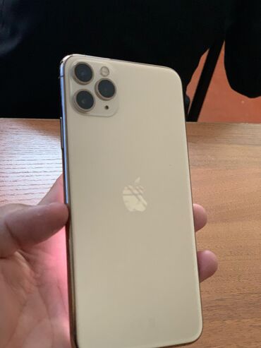 айфон 12 поо: IPhone 11 Pro Max, Колдонулган, 256 ГБ, Matte Gold, Каптама, 80 %