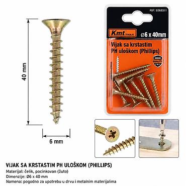 KMT Ekseri za lesonit pocinkovani u boji 9368311 Praktičan pribor za