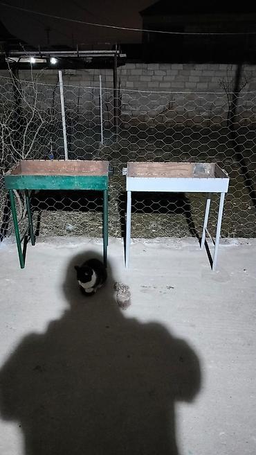 mini manqal: Metaldan hazırlanmış iki ədəd yüksək ayaqlı əkini/odun kömürü ocağı — 1