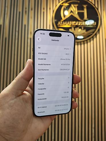 prodat iphone: IPhone 15 Pro, 128 GB, Natural Titanium, Sənədlərlə, Zəmanət, Simsiz şarj — 2
