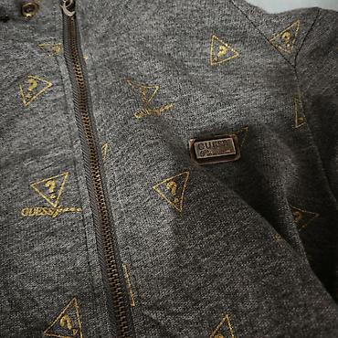 nike tech flecce: Женская худи Guess premium - Цвет: темно‑серый меланж с золотистым — 5