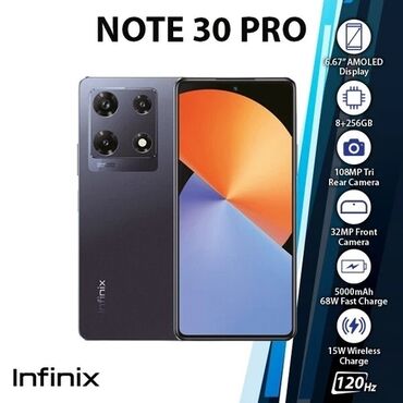 ev əşyaları işlənmiş: Infinix Note 30 5G, 128 ГБ, цвет - Черный, Сенсорный, Face ID, С документами