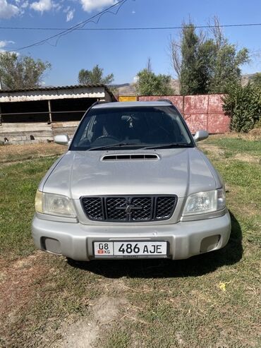 Кроссовер Subaru Forester серебристого цвета, оснащенный багажными