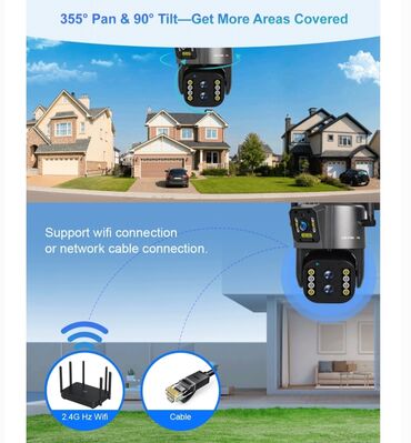 Video kamere: Cena 6500 din WiFi Spoljna Rotirajuća Kamera sa 2 sočiva (nezavisno — 9