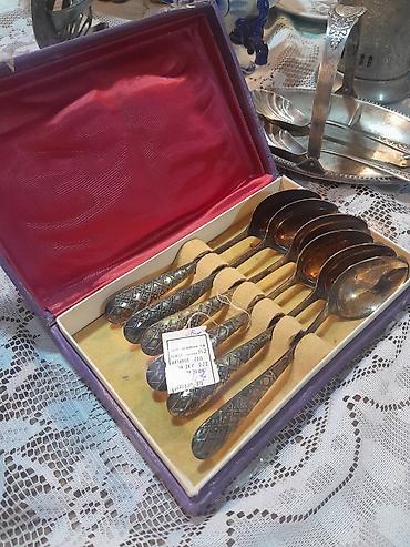 qab qasiq: Gümüş çay qaşıqları dəsti – 6 ədəd - Material: 875 əyarlı gümüş — 1