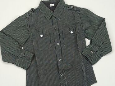 shein topy z długim rękawem: Shirt 5-6 years, condition - Good, pattern - Striped, color - Black