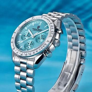 Ručni satovi: PAGANI DESIGN PD-1701 -40mm-Tiffany plava- Omega Speedmaster Potpuno — 4