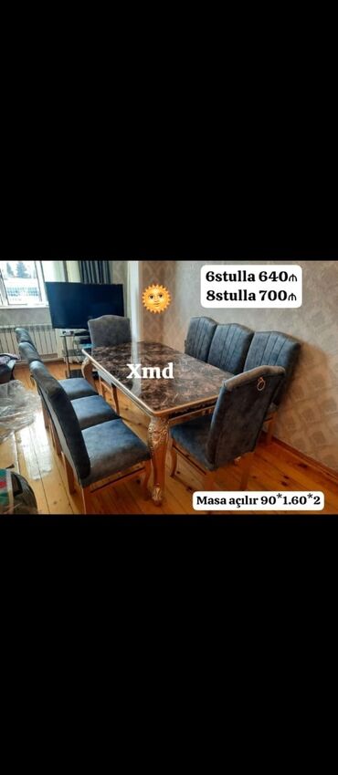 кухонный стол и стулья: Dördbucaq masa, Qonaq otağı üçün