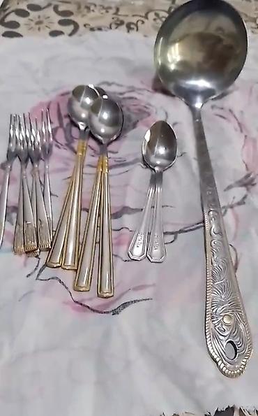 Qab-qacaq və mətbəx ləvazimatları: 6 xörək,6çay qaşığı+6 xörək,6 limon çəngəli+4mürəbbə,2 kofe qaşığı və — 2