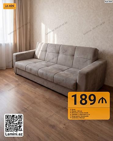 Мебель: Divan – La Mini - Ölçü: 200 sm - Mexanizm: açılan, bazalı (yataq — 1