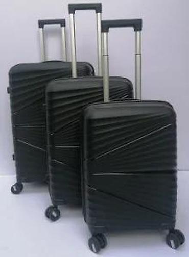 Putni koferi i torbe: Set tvrdih kofera – 3 komada, crna boja - Materijal: čvrsta ABS/PC — 15