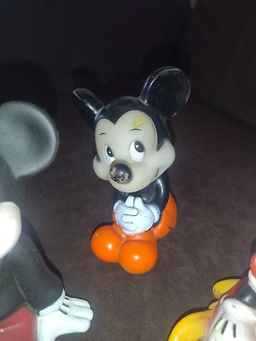 maneki neko top: Mickey və Minnie Mouse fiqurları – 4 ədəd dəst rezin, 1960-70il — 4