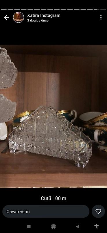glass: Dolça cutu 210, salfetka qabi cutu 110Acrystal kristal qab dəsti - — 2