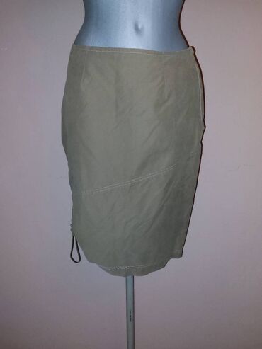 suknja na falte kombinacije: L (EU 40), Midi, bоја - Maslinasto zelena