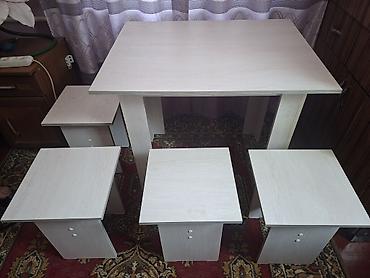 study table: Продаю новый кухонный стол с 4 табуретами . Размеры стола 90см на — 2