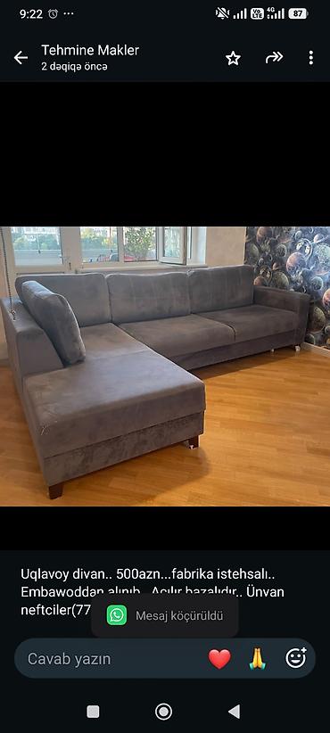 Uqlavoy divan. 500azn. fabrika istehsalı. Embawoddan alınıb