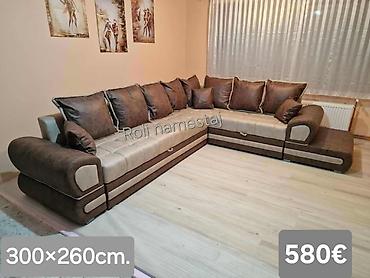 Ugaone garniture: Ugaona garnitura 300×220 cm - Prostrana L‑forma sa dubokim sedištima — 13