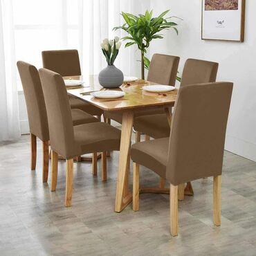 Prekrivači za nameštaj: 🍃Navlake za stolice🍃 🍃Paket sadrži 6 komada 🍃Materijal-pliš 🍃Cena-3000 — 4