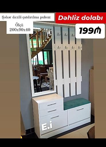 Ev üçün mebel: Dəhliz dolabı – ölçü: 200x90x40 - Şəhər daxili çatdırılma pulsuz - — 1