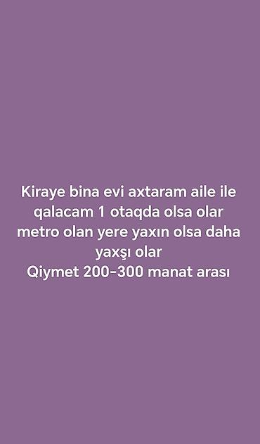 elmlerde ev: Ailə ilə qalmaq üçün kirayə bina evi axtarılır. 1 otaqlı variant da — 1