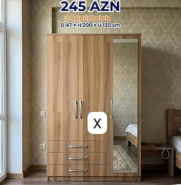 3 qapılı paltar dolabı Ölçülər: Dərinlik 47 sm × Hündürlük 200 sm × lalafo.az -da 3 qapılı paltar dolabı Ölçülər: Dərinlik 47 sm × Hündürlük 200 sm ×