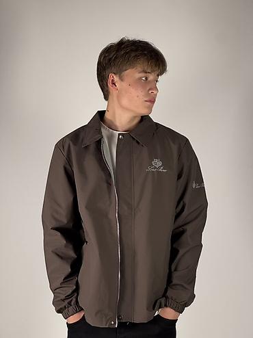 lacoste original: Мужская легкая куртка-ветровка Loro Piana - Цвет: темно-коричневый — 1