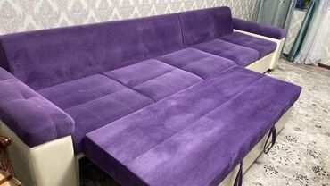 купить палатка 4 х местная бу: Модульный диван, цвет - Фиолетовый, Б/у