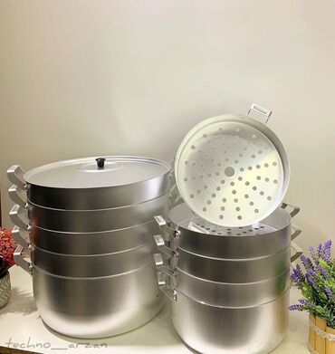 контейнер кухня: Мантоварка Scovo изготовлена из алюминия, объем на 13 литров с 4