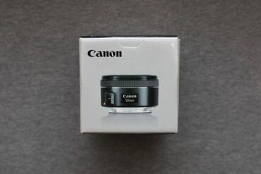 kamera çantası: Canon 50mm STM f/1.8. Qutusu və bütün hissələri tamdır. Şüşəsi