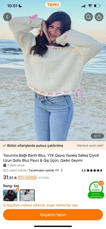 Sviterlər: Temu’dan 30 manata alınıbdı,heç geyinilmiyibdi,S,M razmerə uyğundu