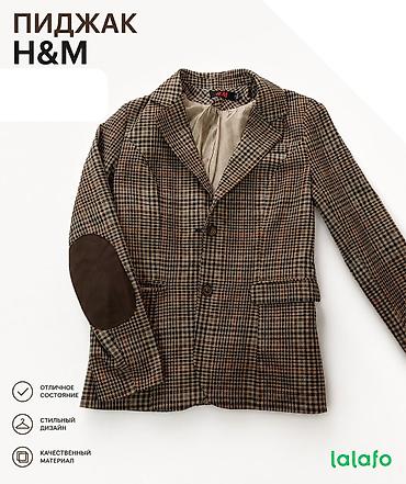 Пиджаки, жакеты: Пиджак H&M в клетку - Классический крой с лацканами - Застежка на — 1