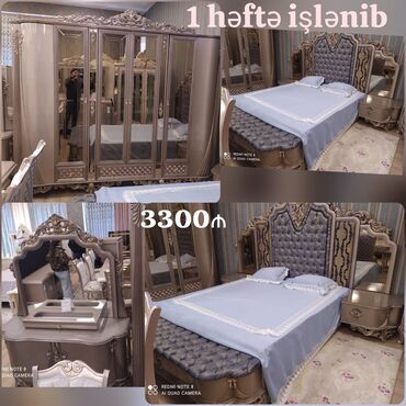 Kreslolar: *3300₼ YATAQ mebeli :-TƏCİLİ SATILIR*‼️ 1HƏFTƏ İŞLƏNİB Bazası yoxdur