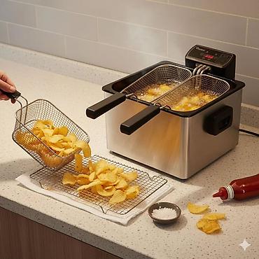 Фритюрница T-fal из нержавеющей стали - Электрическая фритюрница с at lalafo.kg Фритюрница T-fal из нержавеющей стали - Электрическая фритюрница с
