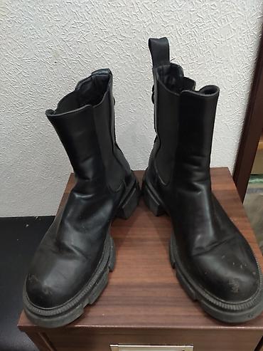 Ботинки: Черные ботинки в брутальном стиле - Модель: кожаные шнурованные — 11