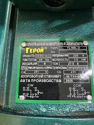 3000: Электродвигатель, Однофазные, Мощность: 7,5 кВт, Обороты: 3000 об/мин — 6