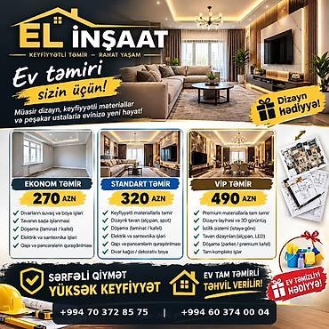 2ci el plastik pencere: EL İnşaat – Ev təmiri xidmətləri Müasir dizayn, keyfiyyətli — 1