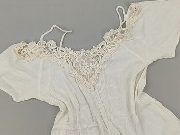 sukienka biala z piórami: Women's blouse, size M (EU 38)