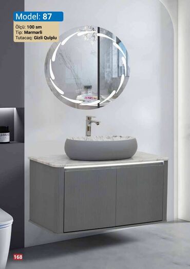 Moydadırlar: Dairəvi güzgü və mərmərli lavabo ilə təchiz edilmiş bu asma hamam