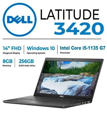 операционные системы 64 разрядные: Ультрабук, Dell, 8 ГБ ОЗУ, Intel Core i5, 14 ", Б/у, Для несложных задач, память NVMe SSD