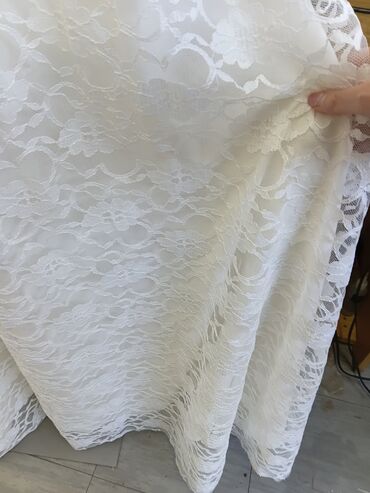 Haljine: Duga bela čipkana haljina - Elegantna bela haljina od bogate cvetne — 4