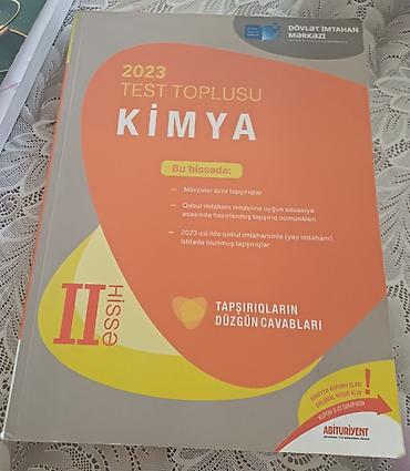 Test toplusu kimya 2023 təmizdir içi yazılmayıb qiyməti 8 azn'dir lalafo.az -da Test toplusu kimya 2023 təmizdir içi yazılmayıb qiyməti 8 azn'dir