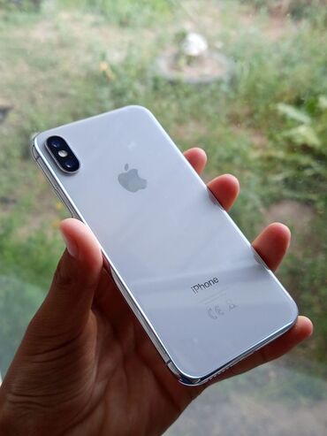скупка телефонов: IPhone X, Колдонулган, 256 ГБ, Ак, 77 %