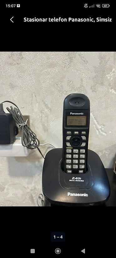 Stasionar telefonlar: Panasonic simsiz stasionar telefon dəsti - Model: 2.4 GHz Digital — 1