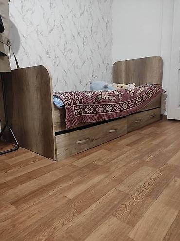 bunk bed: Детский комплект мебели в древесном декоре (под дуб): кровать с — 1