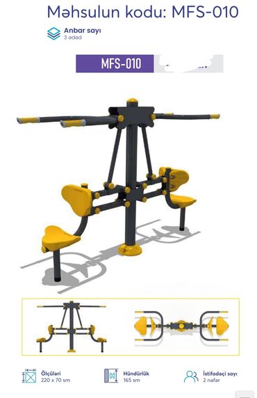 Digər trenajorlar: Açıq hava fitnes avadanlıqları – sarı/qrafit rəng palitrası, metal — 43