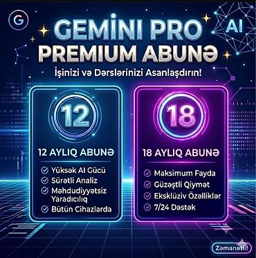 GEMINI PRO Premium Abunə – işinizi və dərslərinizi asanlaşdırmaq üçün