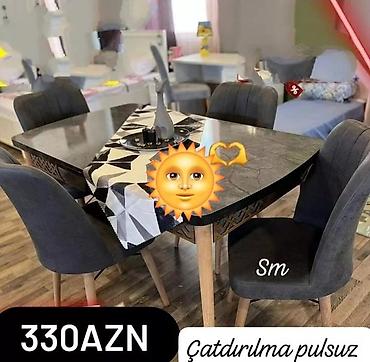 metbex sekilleri: Mətbəx üçün, Yeni, Açılan, Dördbucaq masa, 4 stul — 1